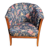 Satin Fabric Basket Chair