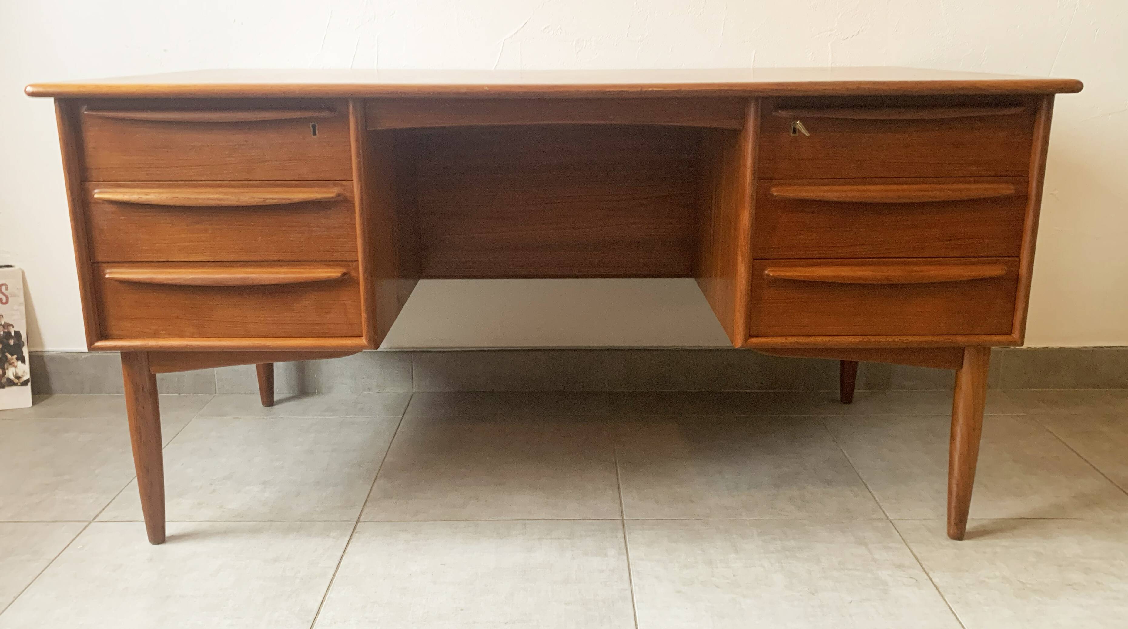Danish Falster Teak Desk by Svend Madsen, 1960s