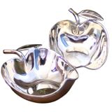 Small silver-plated apple bowls / Trinket dish