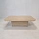 Table basse italienne en travertin, années 1980
