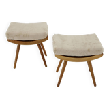 1960s Pair of Ash Stools , Czechoslovakia
