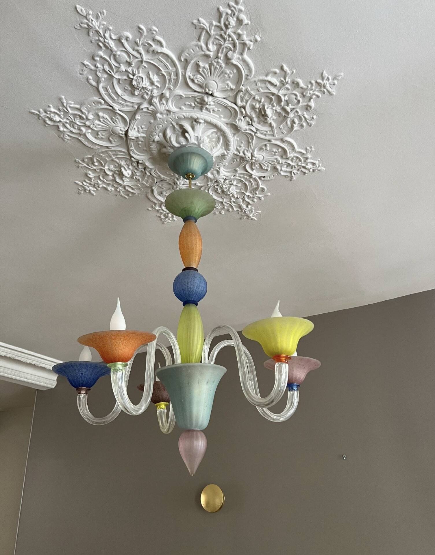 Murano chandelier 6 lights – Blown glass from Venice – Exceptional piece