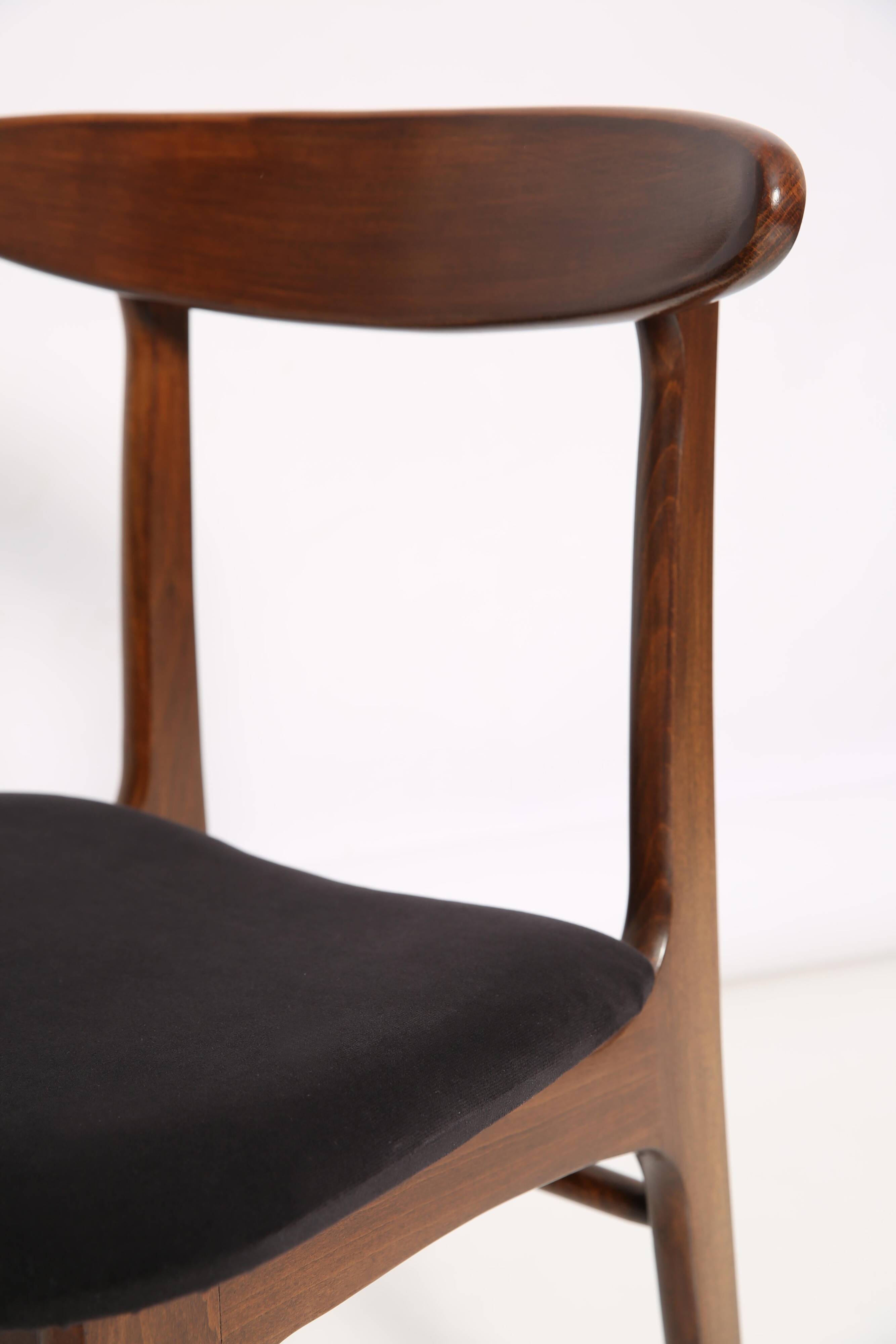 Black velvet chair, Rajmund Halas, Poland, 1960s