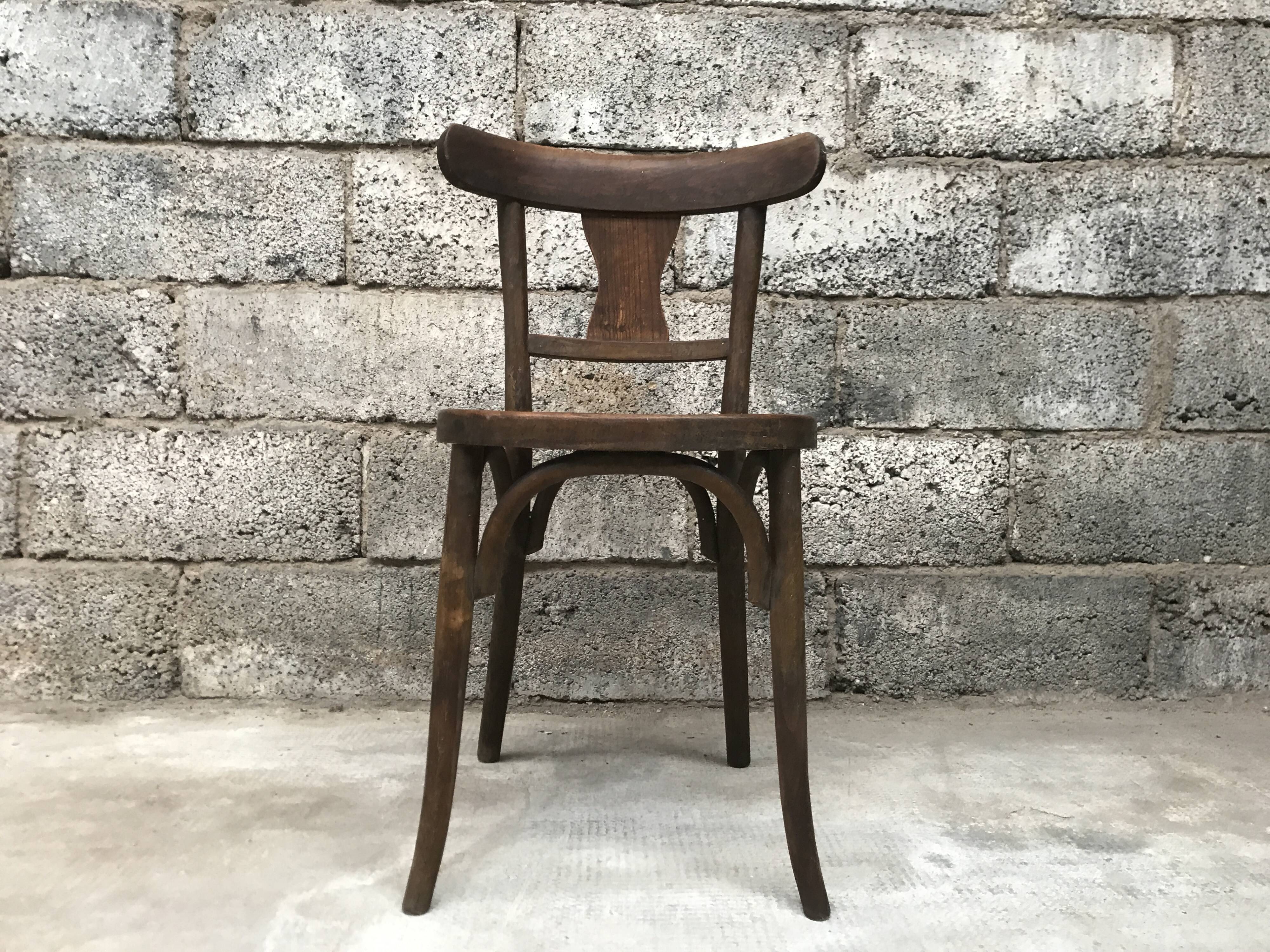 Baumann wooden bistro chair from 1920