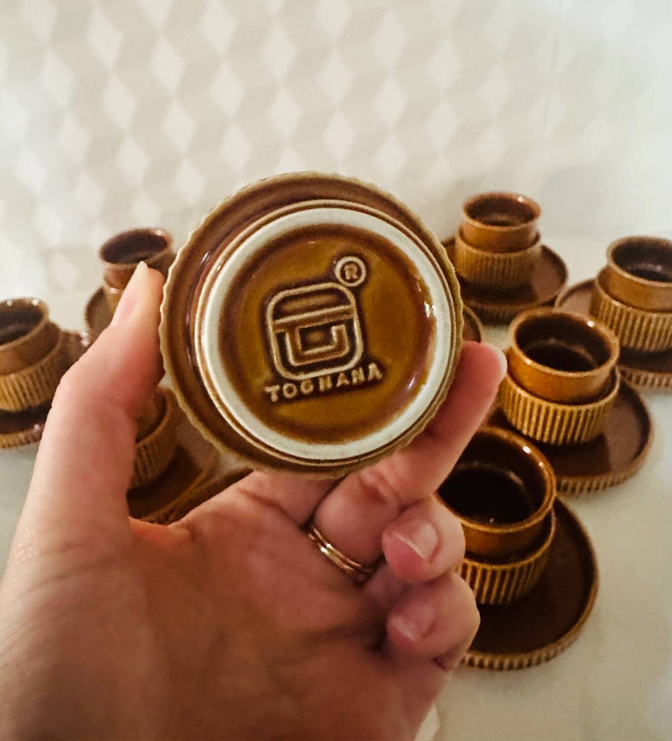 Set of 10 cups and saucers Tognana Italy 70s