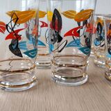 Set of 9 vintage Miro glasses