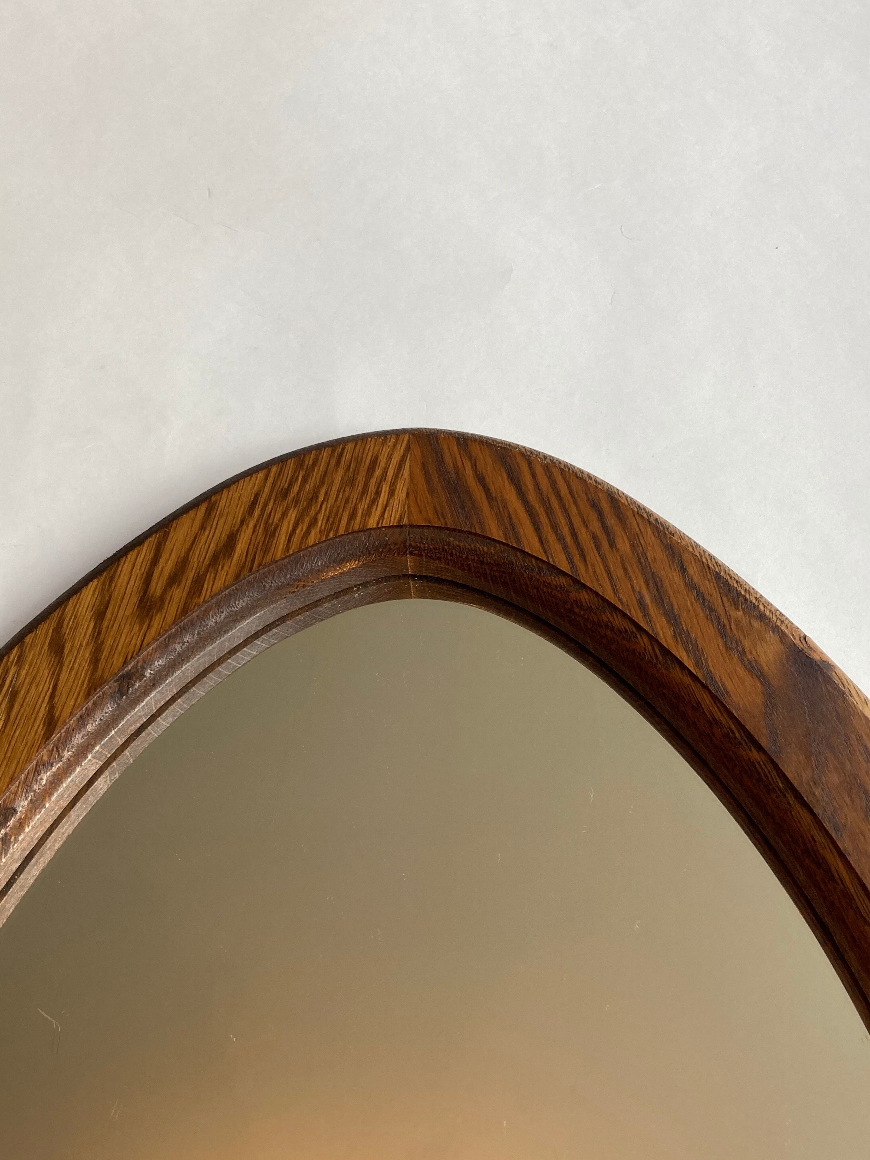 Danish oval teak mirror