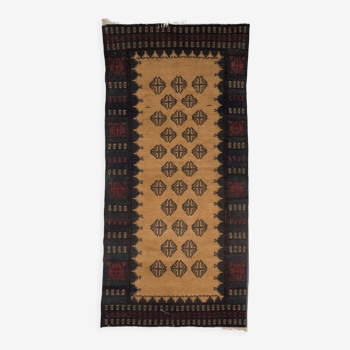 Tapis Kilim afghan ethnique en laine fait main 150x80 cm