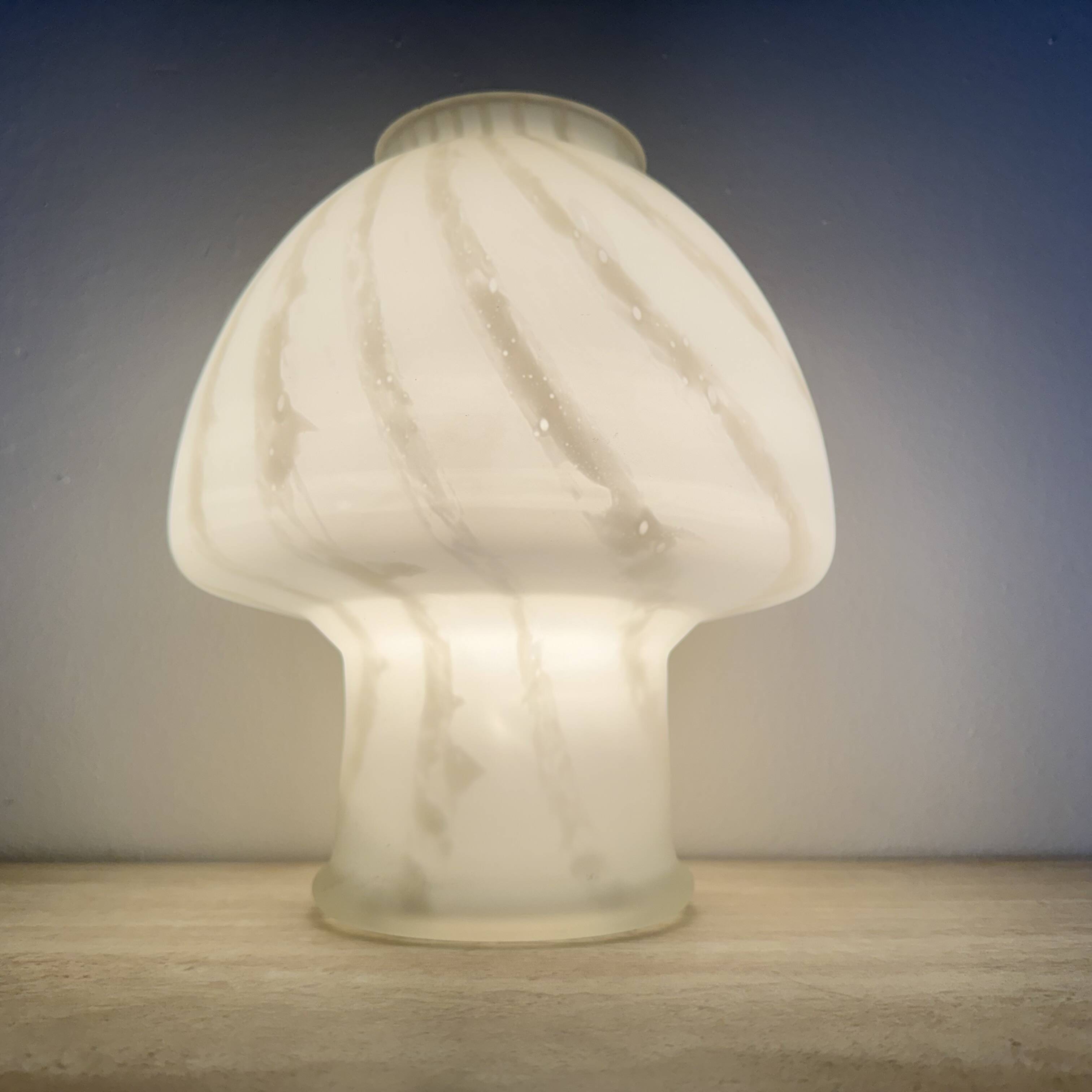Mid-century Murano glass mushroom table lamp , 1970s