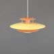 Vintage Danish metal pendant light in orange and yellow – 1970s