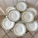 lot of 8 hollow plates Terre de Fer St Amand model "Molière" XXth