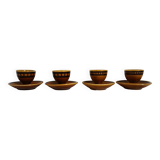 4 Longchamp glazed ceramic egg cups from the 70s