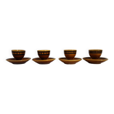 4 coquetiers céramique vernissée Longchamp années 70