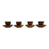 4 Longchamp glazed ceramic egg cups from the 70s