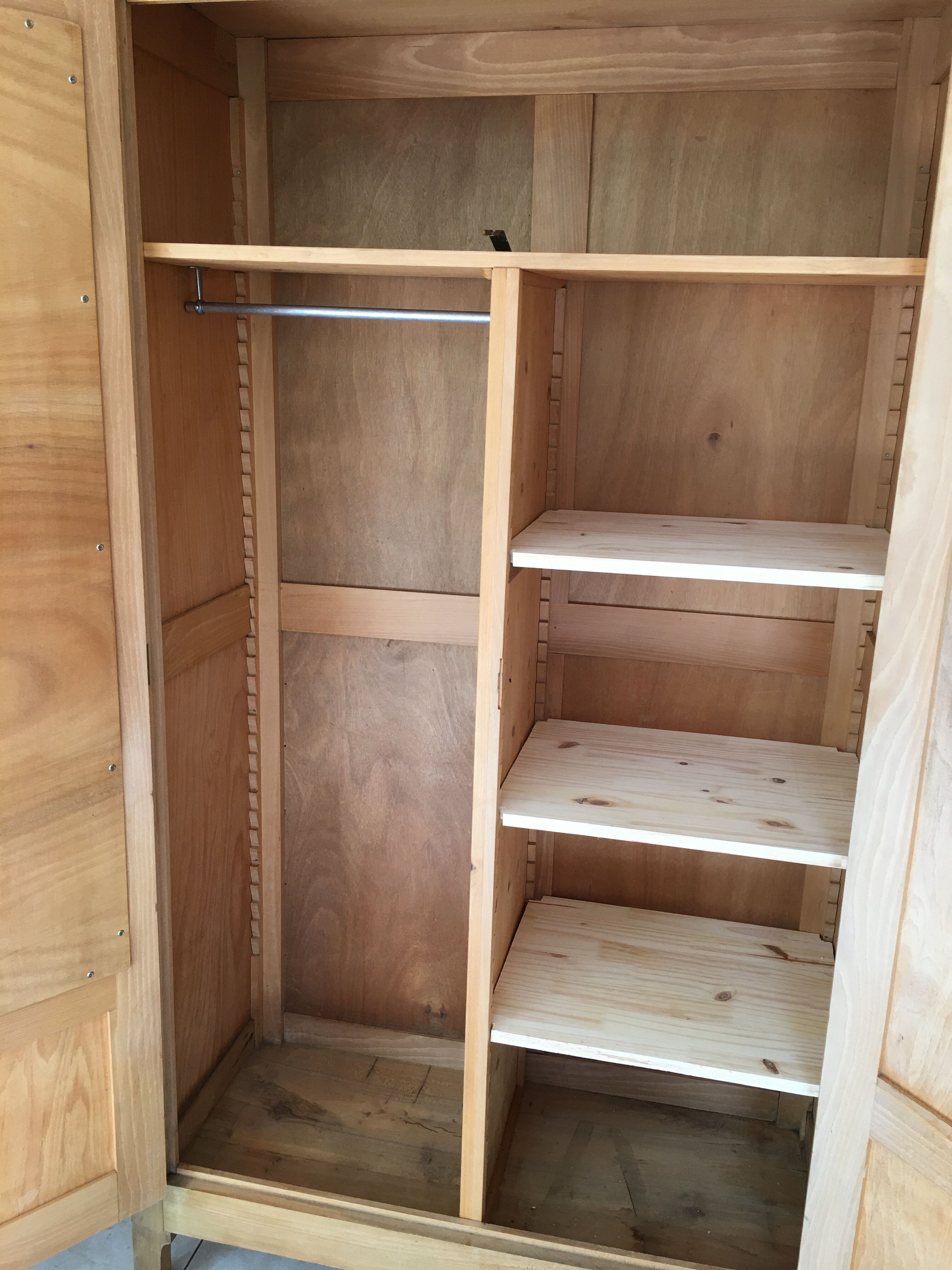 Parisian wardrobe 2 door boarding dormitory wardrobe lingère raw wood