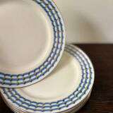 set of 5 geometric Limoges porcelain plates
