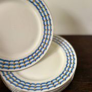 ensemble de 5 assiettes géométriques porcelaine de limoges
