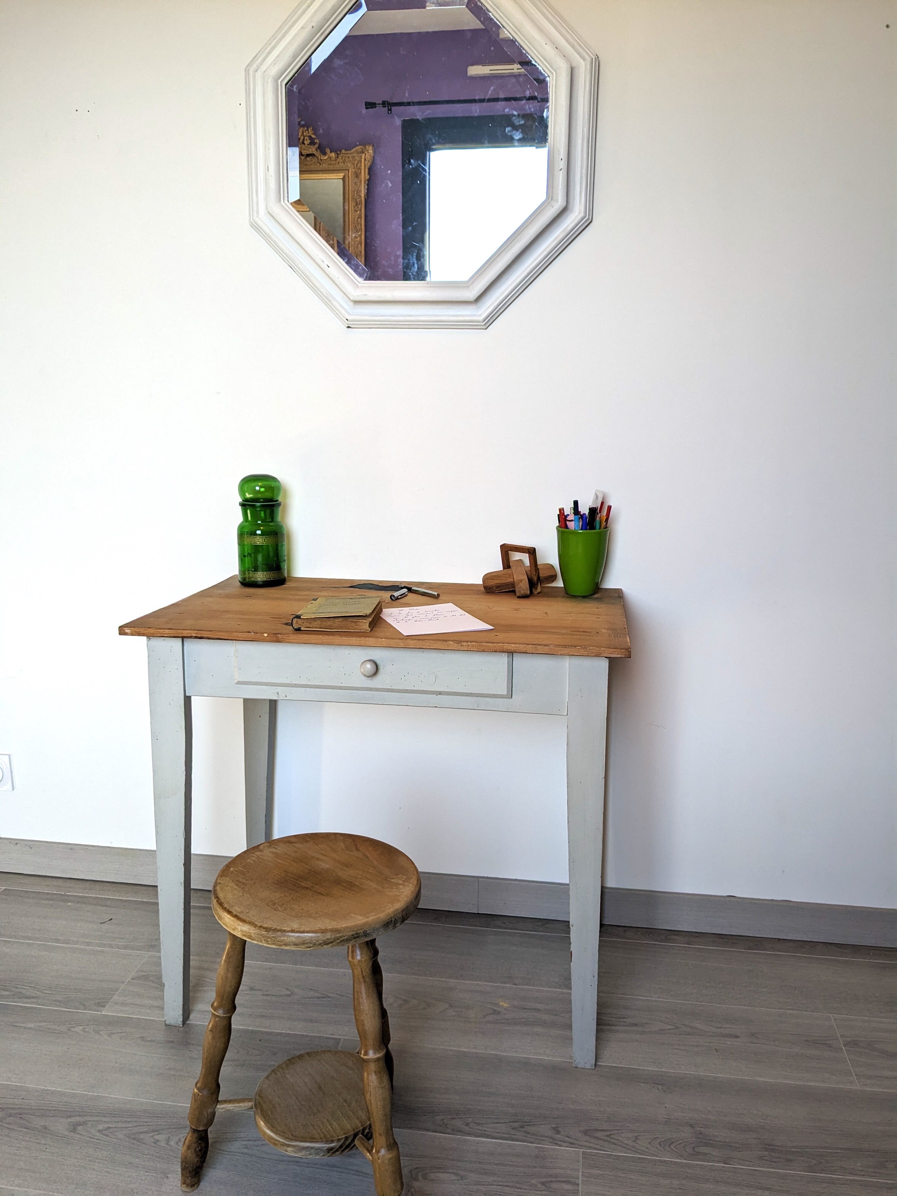 Old country pine side table