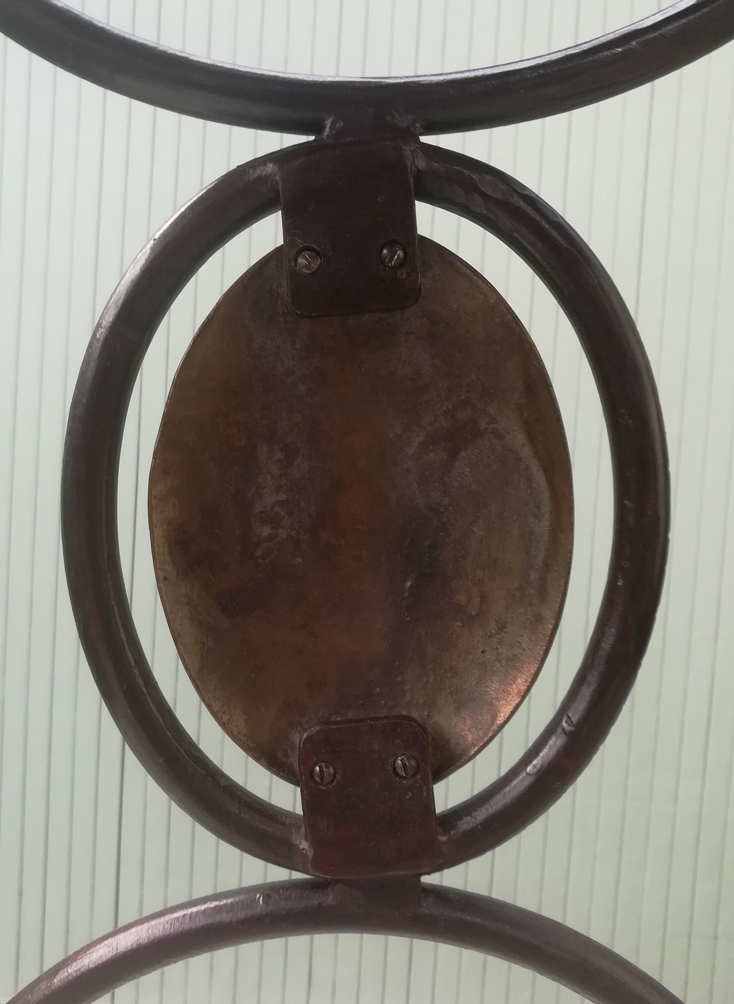 Wrought iron and bronze butcher's table