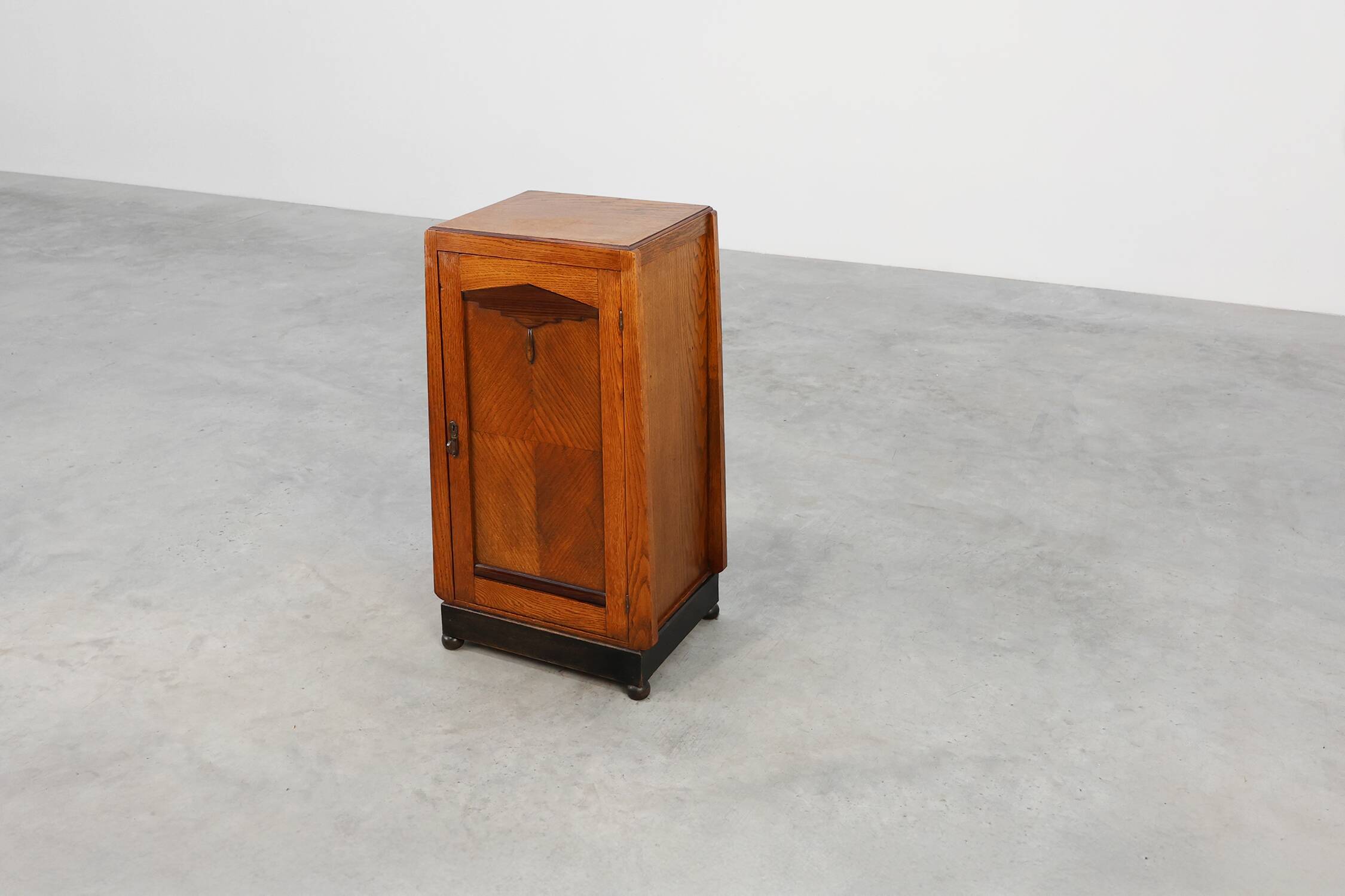 Amsterdamse school wooden cabinet or nightstand, The Netherlands ca. 1915