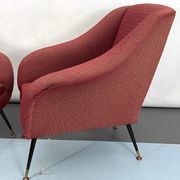Mid-century pair of lounge chairs by Gigi Radice for Minotti, Italy 1950s