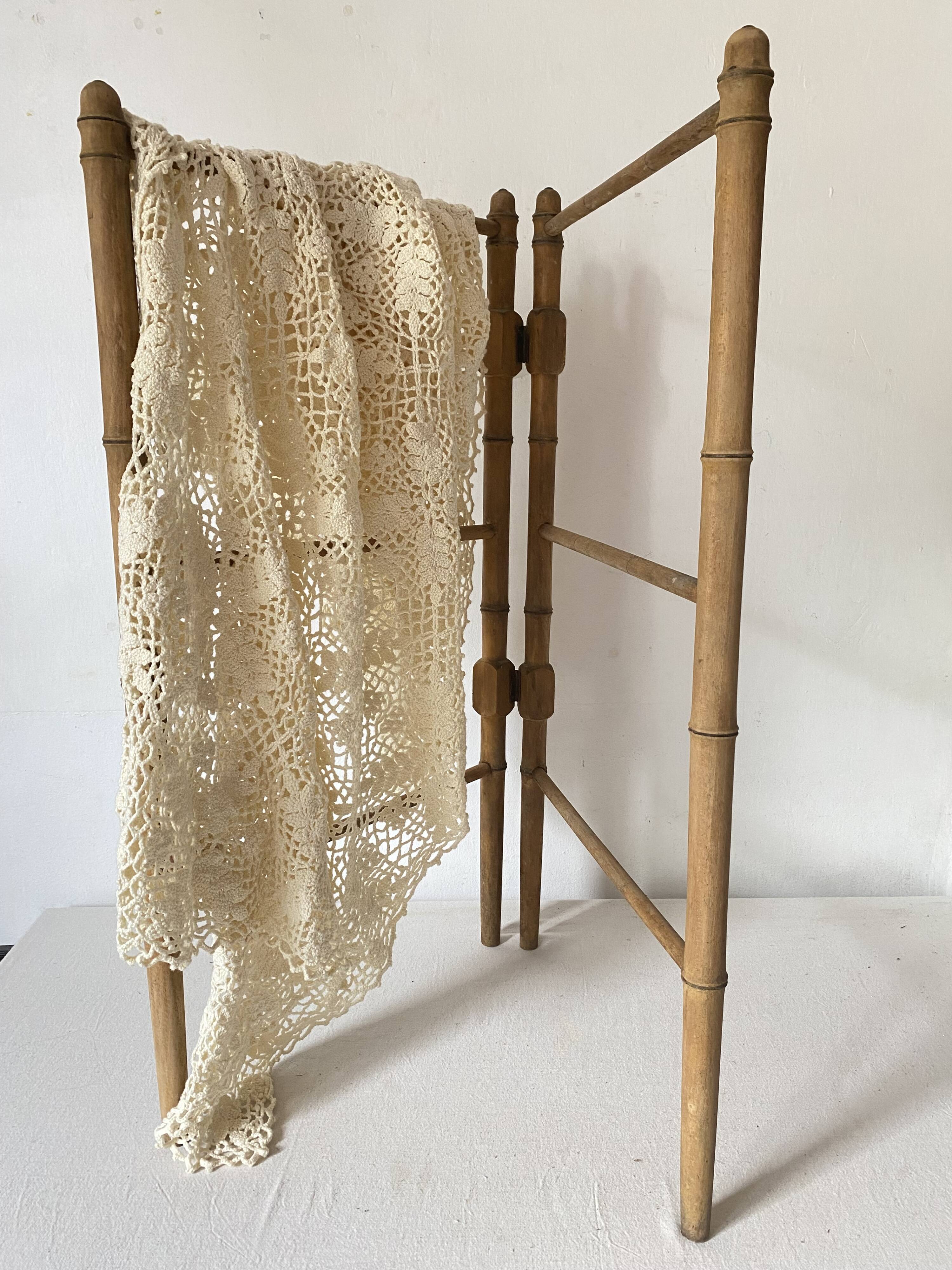 Antique towel rack with doors