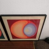 Two silkscreen prints by Henri Baviera 1972