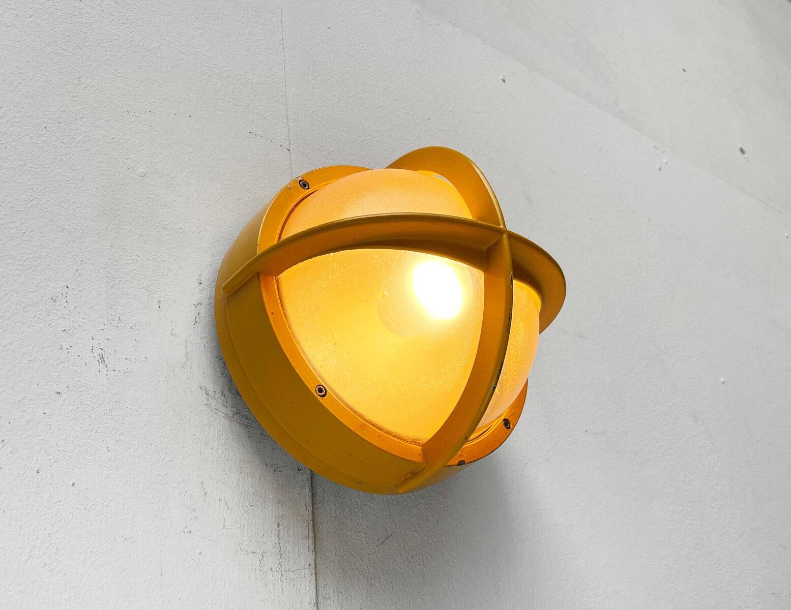 Mid-century Danish metal outdoor wall lamp model Pirate by Eva Koppel, Nils Koppel, Gert Edstrand for Nordisk Solar, 1960s.