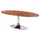 Functionalism Oval Table in Chrome and Walnut from Kovona, Czechia, 1960s