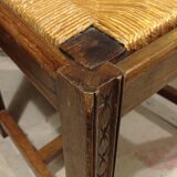 Straw chair with straw back