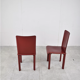 6 red leather dining chairs made in Italy, 1980s