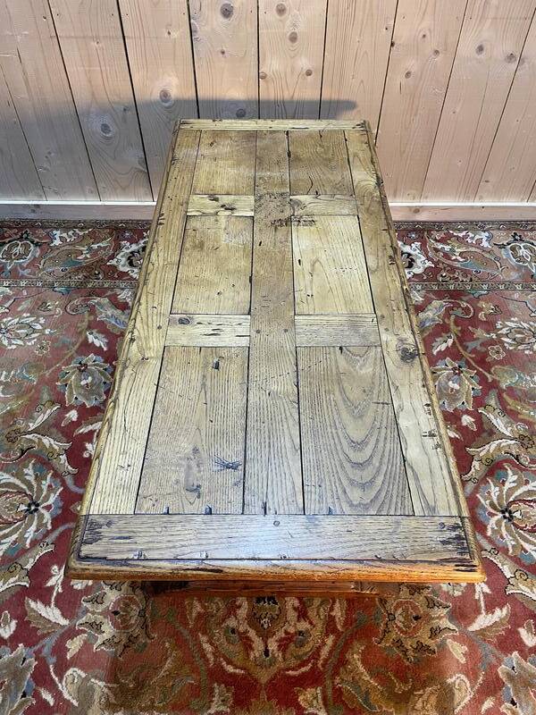 Table basse monastère en chêne parqueté