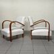 Pair of Art Deco Armchairs in Curved Wood, Italian Manufacture, 1930s - 1940s