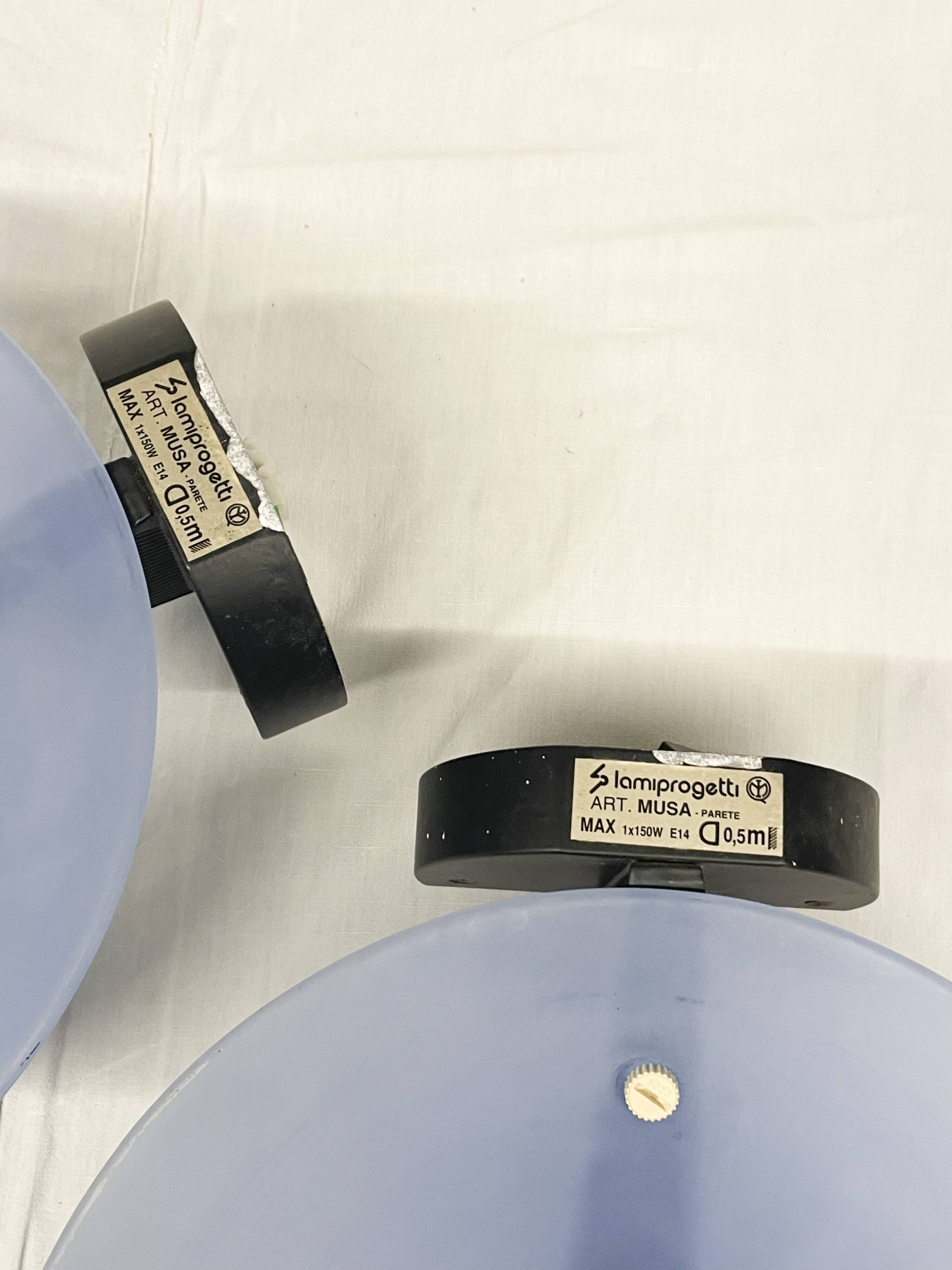 Pair of Lamiprogetti wall lights, Italy, 1980's