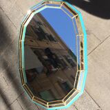 Mirror blue and gold 65x90cm