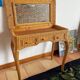 Rattan console desk with curved legs, 1970s