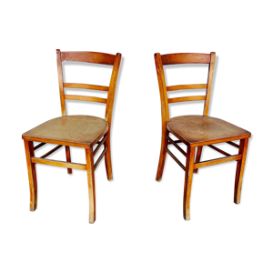 Paire de chaises bistrot en bois