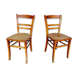 Pair of parisian wooden bistro chairs