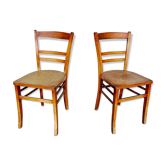 Pair of parisian wooden bistro chairs