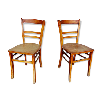 Pair of parisian wooden bistro chairs