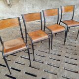 Vintage chairs school chairs 4x Mullca