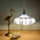 Vintage blue opaline lampshade pendant light