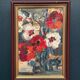 Swedish Oil on Canvas“Red Poppies and White Blossoms” by L. Stokes, Vintage