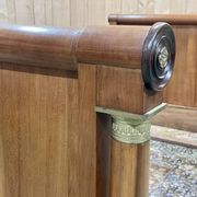 19th century Empire sleigh bed in cherry wood - Bedding: 1m82x98cm