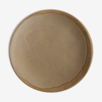 Flat stoneware plate - white