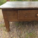 Rustic solid oak coffee table farmhouse initials J C