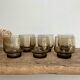 6 verres Luminarc vintage en verre fumé