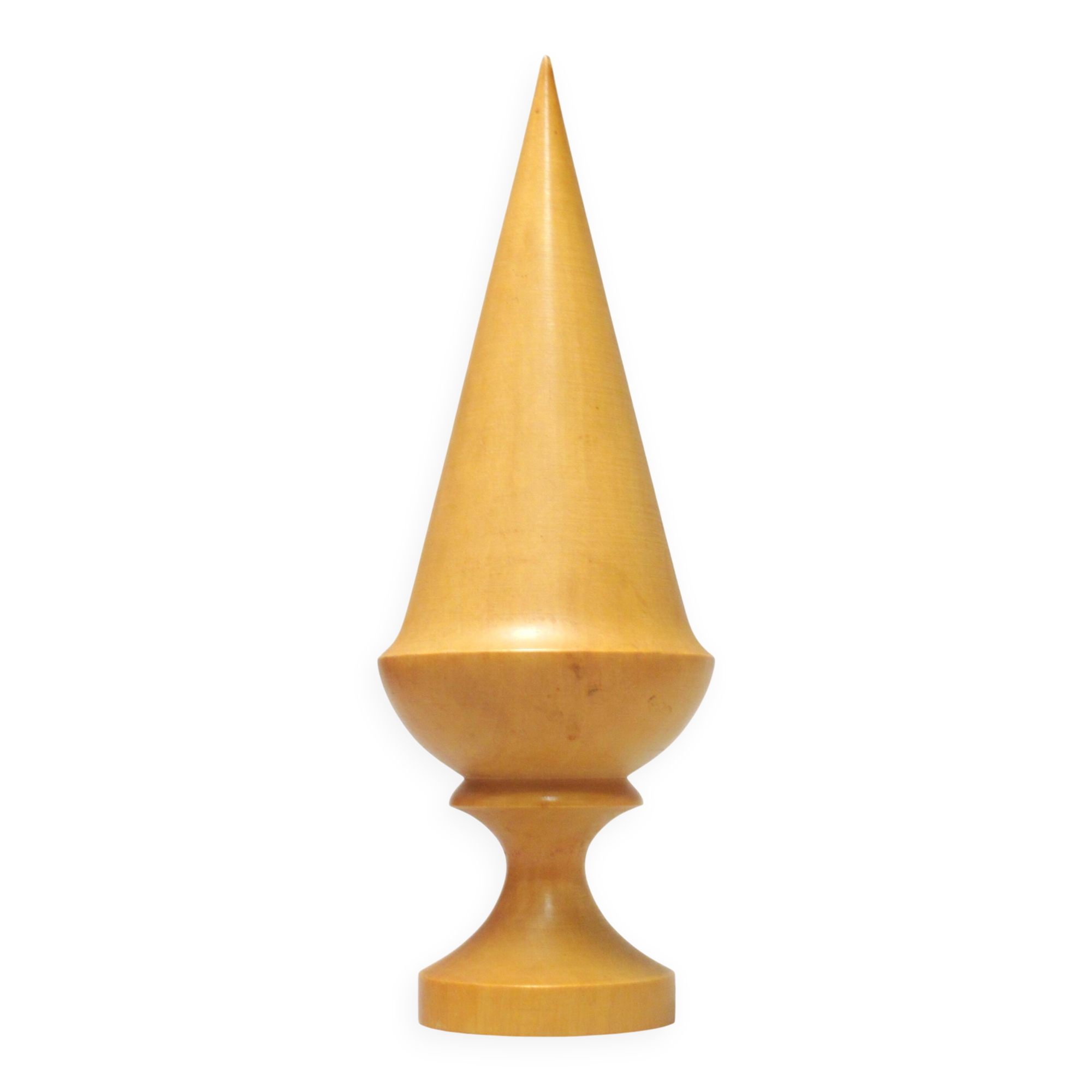 Turned wood obelisk sculpture