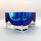 1970s Square Ashtray or Catch-all in Murano Glass by Flavio Poli.