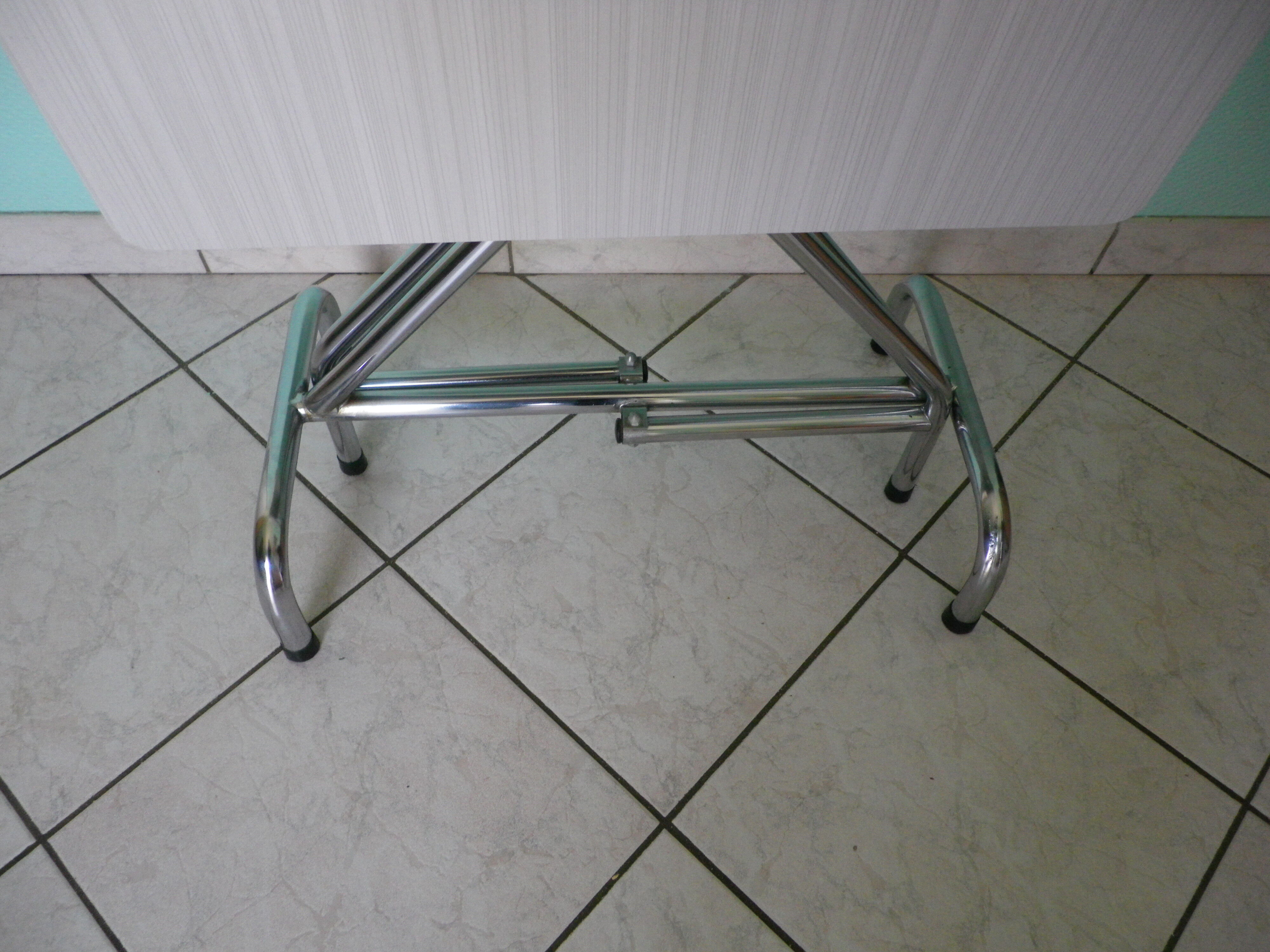 Formica foldable table, chrome feet - 60s